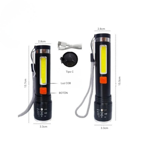 LINTERNA TÁCTICA LED RECARGABLE