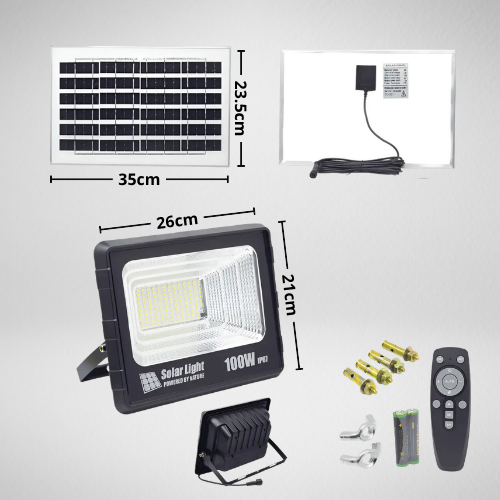 REFLECTOR SOLAR LED DE 100W CON CONTROL